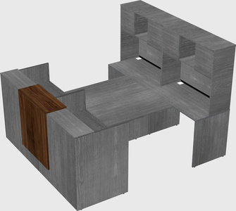 Shared u-shaped reception desks