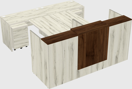 Shared u-shaped reception desks