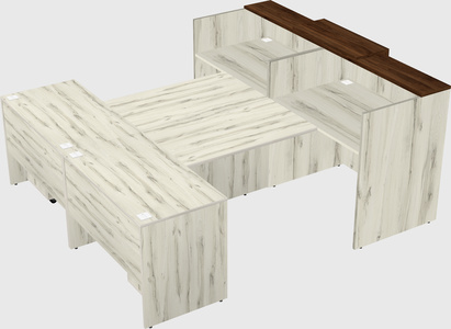 Shared u-shaped reception desks