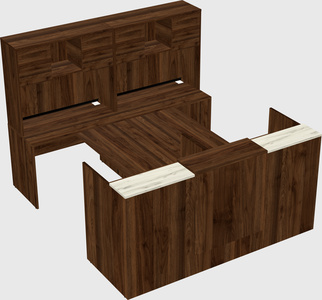 Shared u-shaped reception desks