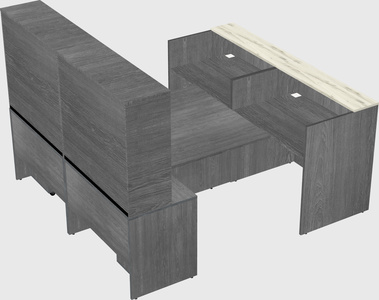 Shared u-shaped reception desks