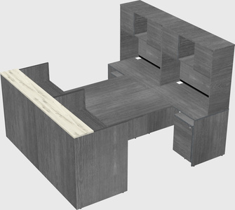 Shared u-shaped reception desks
