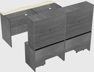 Shared u-shaped reception desks