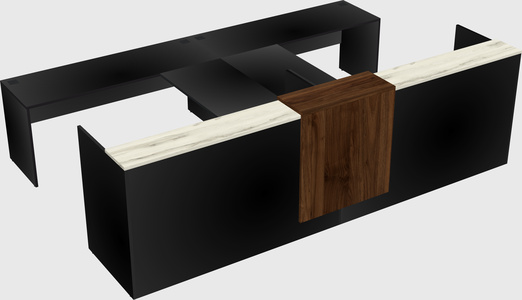 Shared u-shaped reception desks