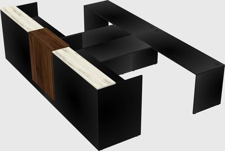 Shared u-shaped reception desks