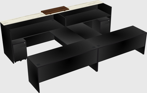 Shared u-shaped reception desks