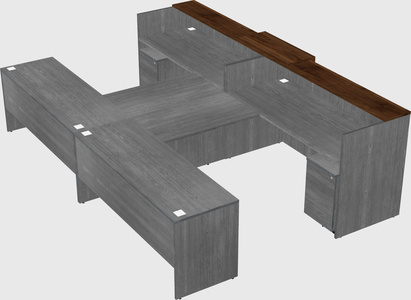 Shared u-shaped reception desks