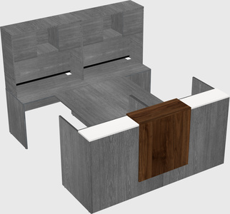 Shared u-shaped reception desks