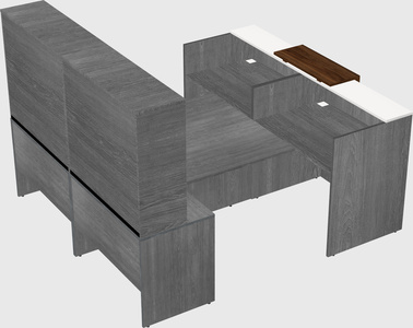 Shared u-shaped reception desks