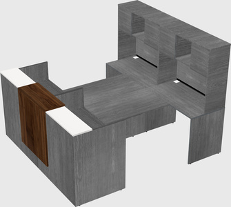 Shared u-shaped reception desks