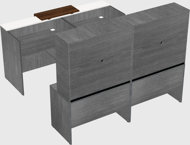 Shared u-shaped reception desks