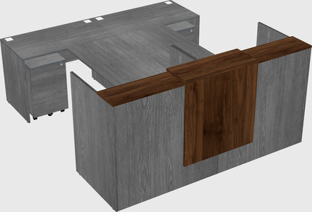 Shared u-shaped reception desks