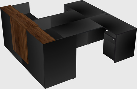 Shared u-shaped reception desks