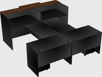 Shared u-shaped reception desks