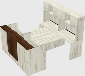 Shared u-shaped reception desks