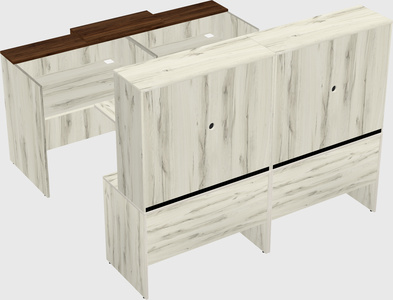 Shared u-shaped reception desks
