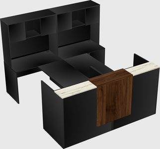 Shared u-shaped reception desks