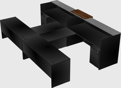 Shared u-shaped reception desks
