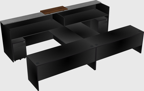 Shared u-shaped reception desks