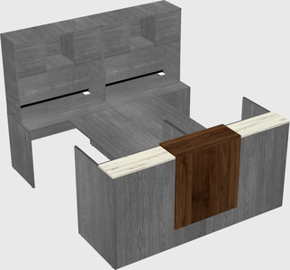 Shared u-shaped reception desks
