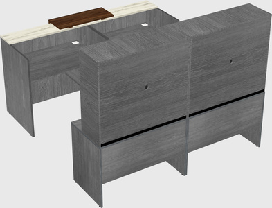 Shared u-shaped reception desks