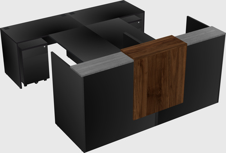 Shared u-shaped reception desks