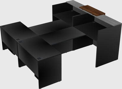 Shared u-shaped reception desks