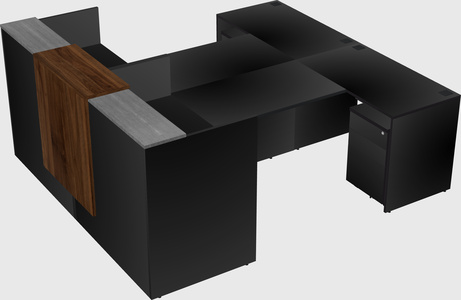 Shared u-shaped reception desks
