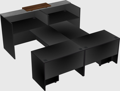 Shared u-shaped reception desks
