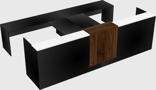 Shared u-shaped reception desks