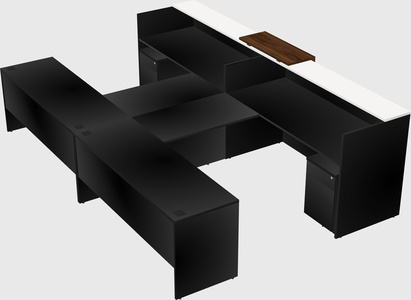 Shared u-shaped reception desks