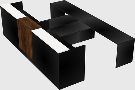 Shared u-shaped reception desks