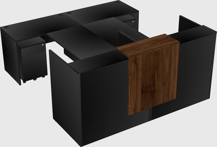 Shared u-shaped reception desks