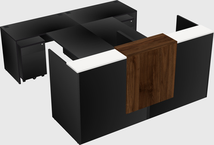 Shared u-shaped reception desks