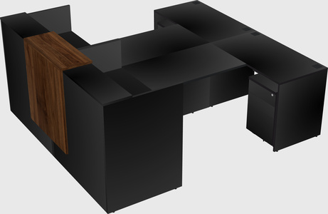 Shared u-shaped reception desks