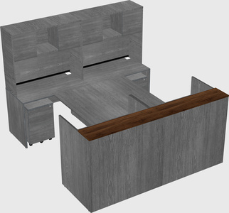 Shared u-shaped reception desks