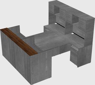 Shared u-shaped reception desks
