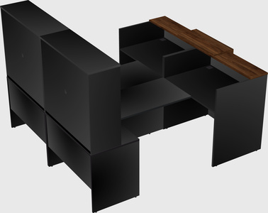 Shared u-shaped reception desks