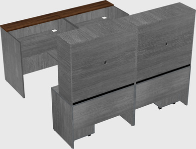 Shared u-shaped reception desks