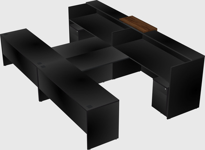 Shared u-shaped reception desks