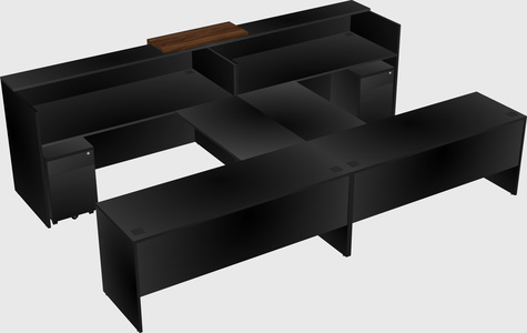 Shared u-shaped reception desks