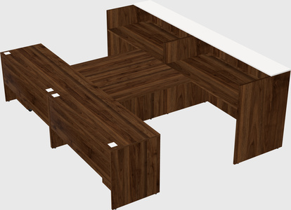 Shared u-shaped reception desks