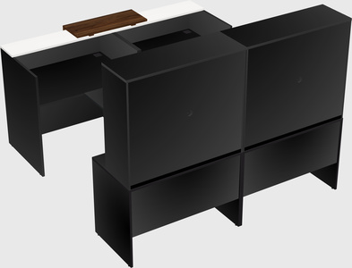 Shared u-shaped reception desks
