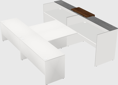 Shared u-shaped reception desks