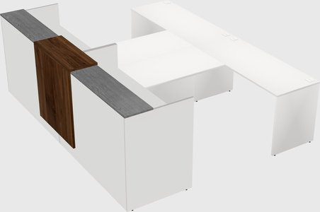 Shared u-shaped reception desks