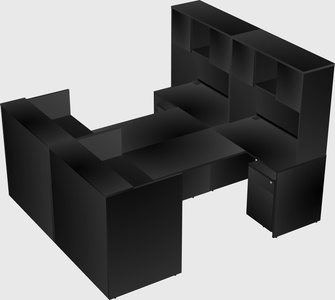 Shared u-shaped reception desks
