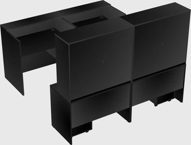 Shared u-shaped reception desks