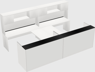 Shared u-shaped reception desks