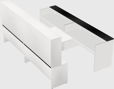 Shared u-shaped reception desks