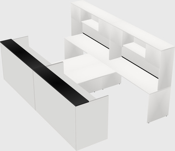 Shared u-shaped reception desks